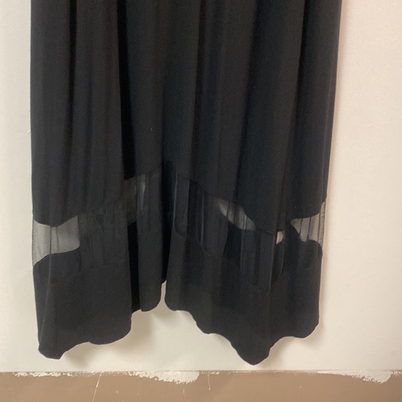 Lane Bryant Black Sleeveless Mesh Panel Maxi Dress with Pockets! - Picture 4 of 7